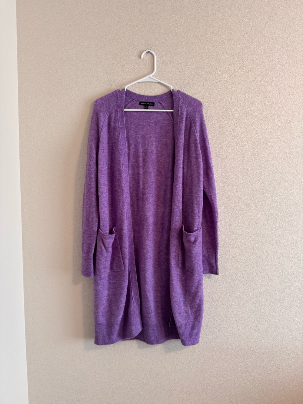 Banana Republic Lavender Open-Front Pocket Cardigan